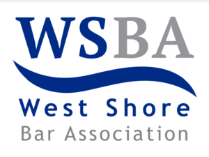 A logo for the west shore bar association.